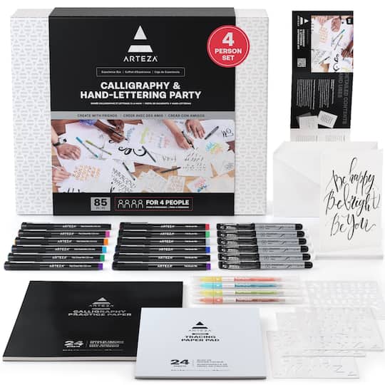 Arteza® Experience Box 85 Piece Calligraphy and Lettering Party Kit
